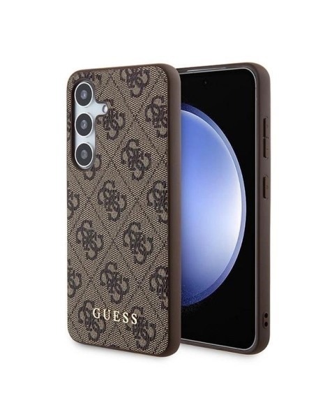 Guess 4G Metal Gold Logo case for Samsung Galaxy S24 - brown
