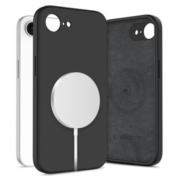 Tech-Protect Liquid Silicone MagSafe iPhone 16e Case - Black Tech-Protect Liquid Silicone MagSafe iPhone 16e Case - Black