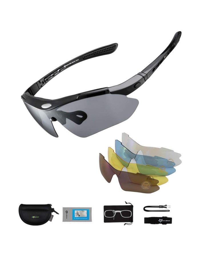 Rockbros 10003 Polarized Cycling Glasses - Black