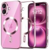 Tech-Protect MagFlex MagSafena iPhone 16 Case - Clear / Pink Tech-Protect MagFlex MagSafena iPhone 16 Case - Clear / Pink