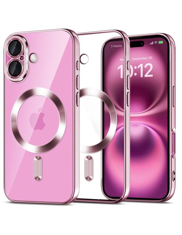 Tech-Protect MagFlex MagSafena iPhone 16 Case - Clear / Pink Tech-Protect MagFlex MagSafena iPhone 16 Case - Clear / Pink