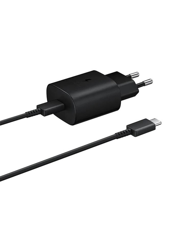 Samsung 25W EP-TA800EBE USB-C Wall Charger with Samsung EP-DA705BBE USB-C / USB-C Cable Replacement Pack - Black Samsung 25W EP-TA800EBE USB-C Wall Charger with Samsung EP-DA705BBE USB-C / USB-C Cable Replacement Pack - Black