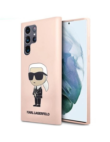 Karl Lagerfeld KLHCS23LSNIKBCP Sam S23 S918 Ultra hardcase pink/pink Silicone Ikonik