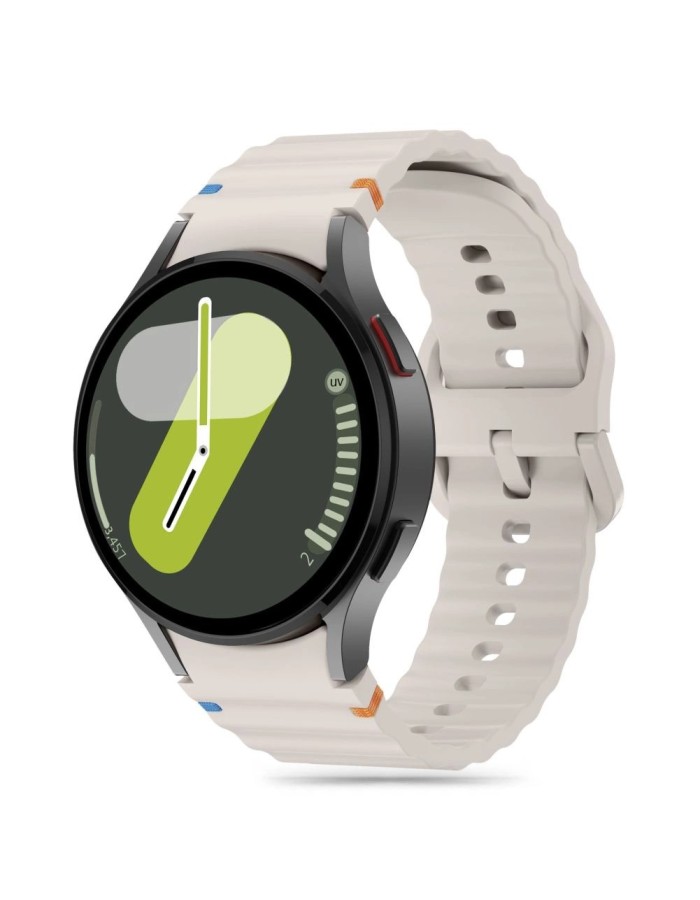 Tech-Protect Silicone Sport Strap for Samsung Galaxy Watch 4 / 5 / 5 Pro / 6 / 7 / FE - Beige