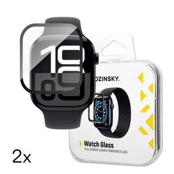 Wozinsky Full Glue Tempered Glass with Black Frame for Apple Watch 46mm (2 pcs.) Wozinsky Full Glue Tempered Glass with Black Frame for Apple Watch 46mm (2 pcs.)