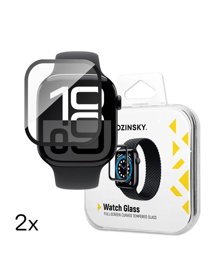Wozinsky Full Glue Tempered Glass with Black Frame for Apple Watch 46mm (2 pcs.) Wozinsky Full Glue Tempered Glass with Black Frame for Apple Watch 46mm (2 pcs.)
