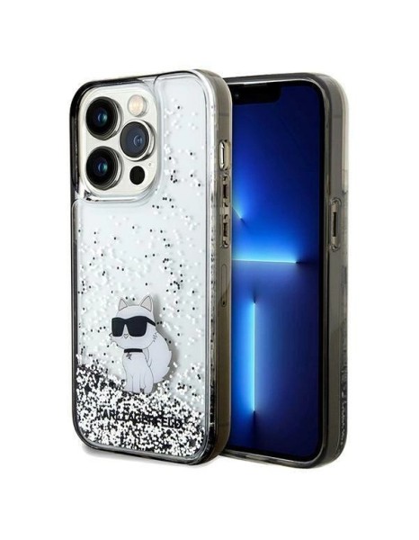 Karl Lagerfeld Liquid Glitter Choupette case for iPhone 14 Pro Max - transparent