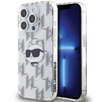 Karl Lagerfeld IML Choupette Head &amp;amp; Monogram case for iPhone 15 Pro - transparent