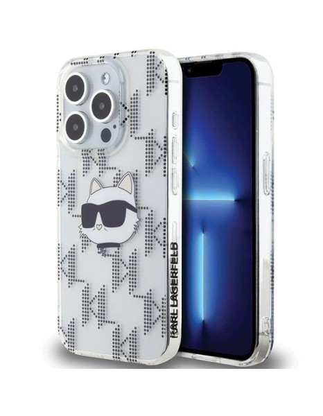 Karl Lagerfeld IML Choupette Head &amp;amp; Monogram case for iPhone 15 Pro Max - transparent