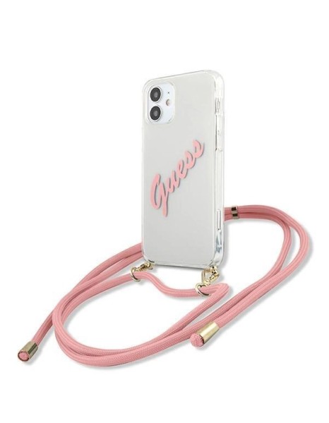 Guess GUHCP12SCRTVSPI iPhone 12 mini 5.4" pink/pink hardcase Script Vintage