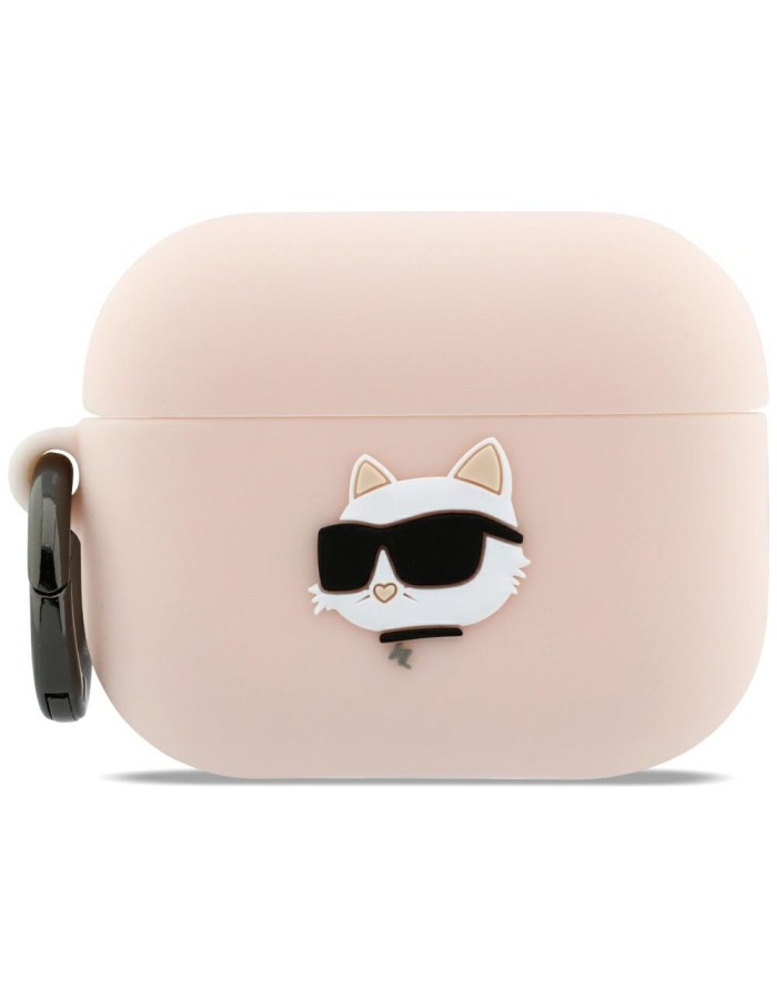 Karl Lagerfeld Silicone Chaupette Head 3D Case for AirPods Pro 3 - Pink