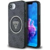 Guess IML Metal Glitter 4G Circle Triangle MagSafe Case for iPhone 16e - Black
