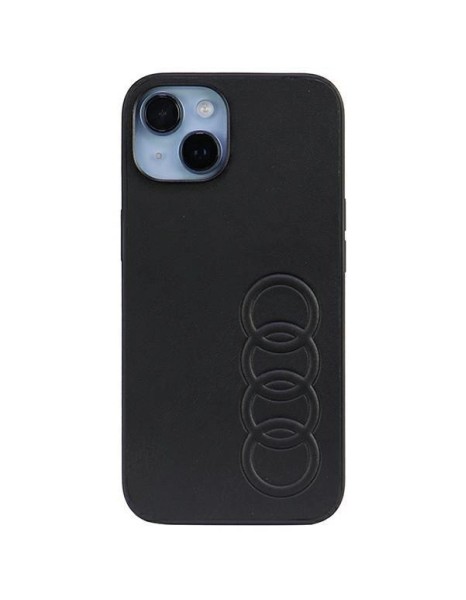 Audi Synthetic Leather iPhone 14 6.1" black/black hardcase AU-TPUPPCIP14-TT/D1-BK