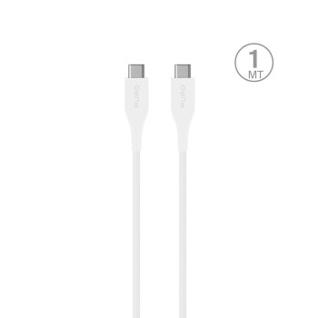 Puro Plain USB-C - USB-C Power Delivery Cable 2m - White Puro Plain USB-C - USB-C Power Delivery Cable 2m - White