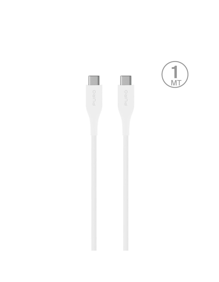 Puro Plain USB-C - USB-C Power Delivery Cable 2m - White Puro Plain USB-C - USB-C Power Delivery Cable 2m - White