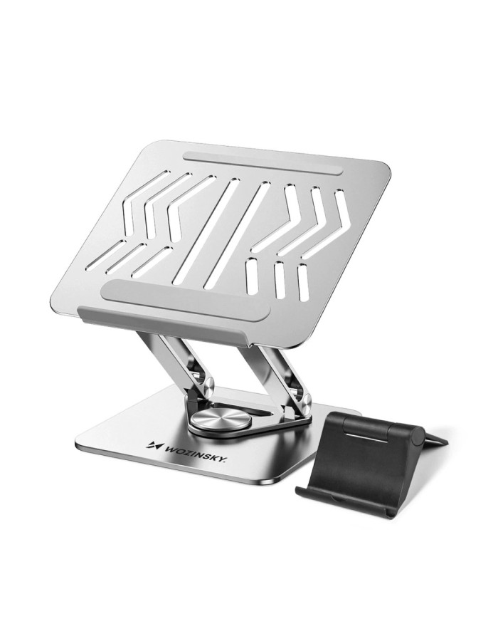 Wozinsky WRS-CPY84SS Aluminum Laptop and Tablet Stand + Free Smartphone Stand - Silver Wozinsky WRS-CPY84SS Aluminum Laptop and Tablet Stand + Free Smartphone Stand - Silver