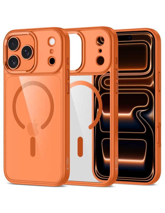 Tech-Protect MagMat MagSafe Case for iPhone 17 Pro Max - Transparent Orange Tech-Protect MagMat MagSafe Case for iPhone 17 Pro Max - Transparent Orange