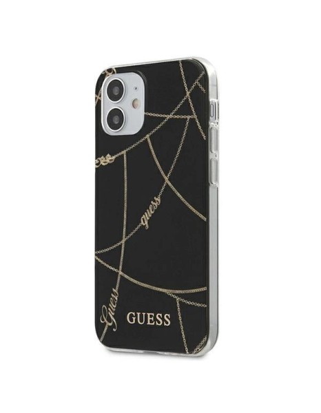 Guess GUHCP12SPCUCHBK iPhone 12 mini 5.4" black/black hardcase Gold Chain Collection Guess GUHCP12SPCUCHBK iPhone 12 mini 5.4" black/black hardcase Gold Chain Collection