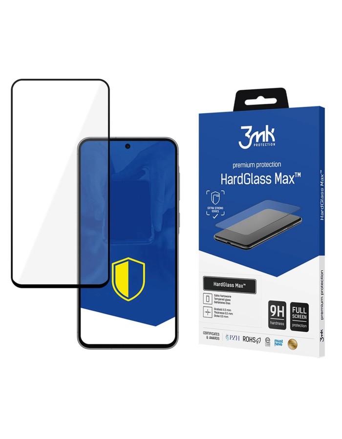 Full-screen tempered glass 3mk HardGlass Max Black for Samsung Galaxy A36 / A56