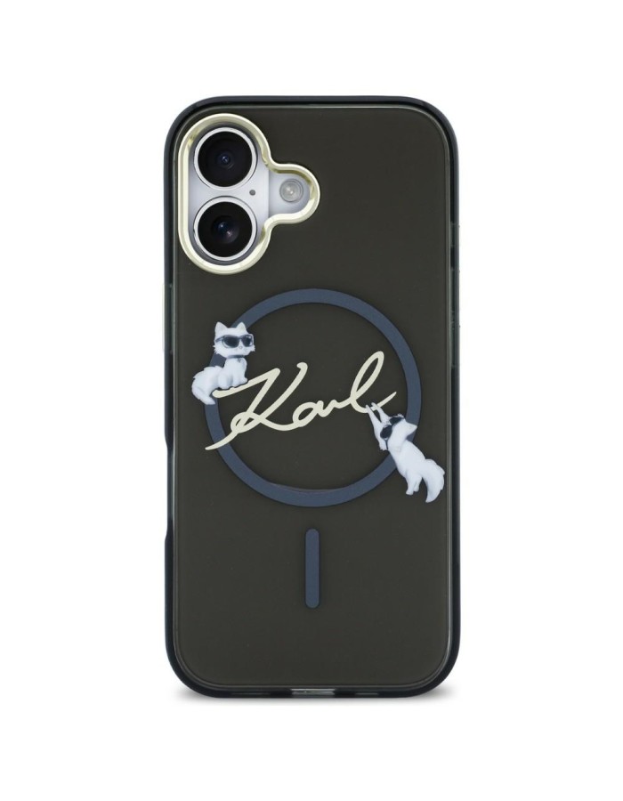 Karl Lagerfeld IML Choupettes Karl Script Logo MagSafe iPhone Air Case - Black