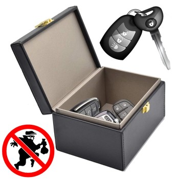Signal blocking chest Radio blocking Faraday Box for car keys smartphone black Signal blocking chest Radio blocking Faraday Box for car keys smartphone black
