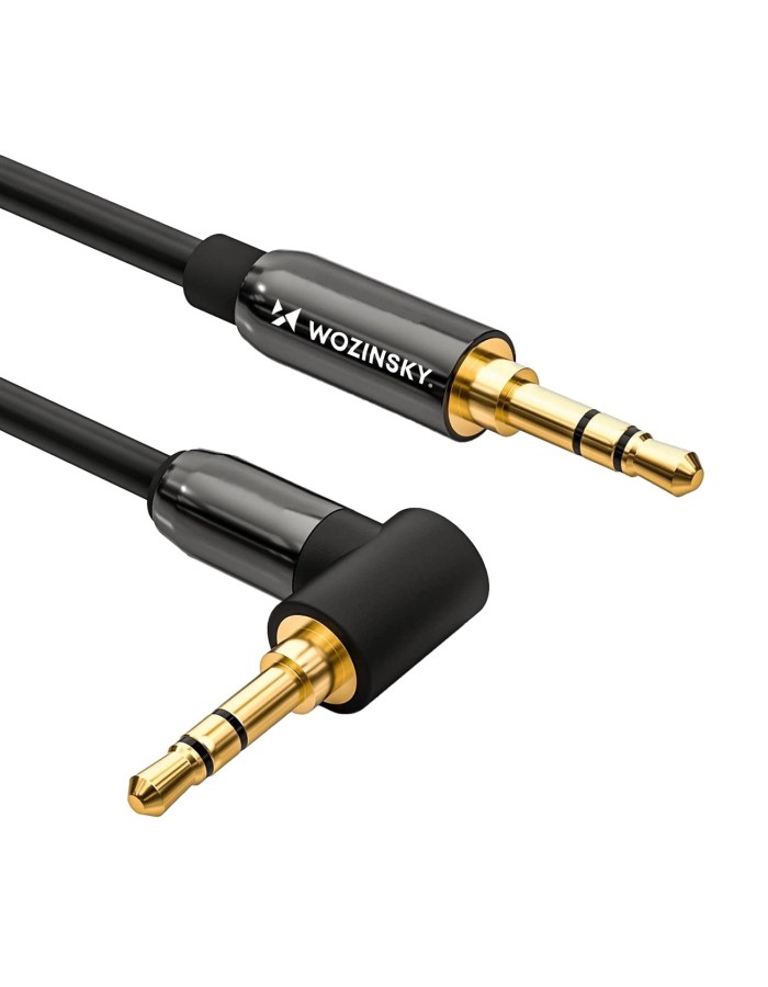 Wozinsky AUX Cable Angled (Male-Male) Mini Jack Cable 1.5m Black