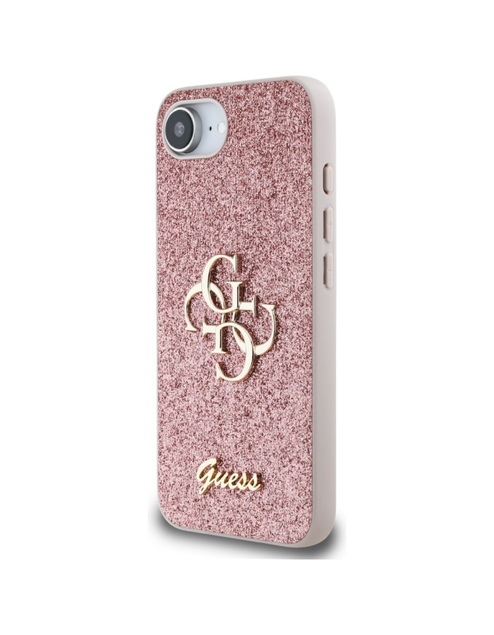 Guess Fixed Glitter Big 4G iPhone 16e Case - Pink