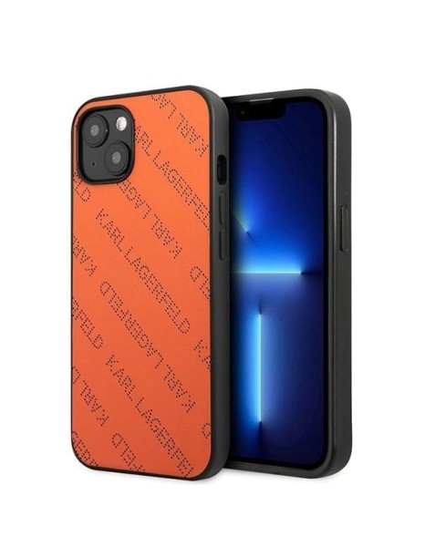 Karl Lagerfeld Perforated Allover Case for iPhone 13 / 14 / 15 6.1" - Orange