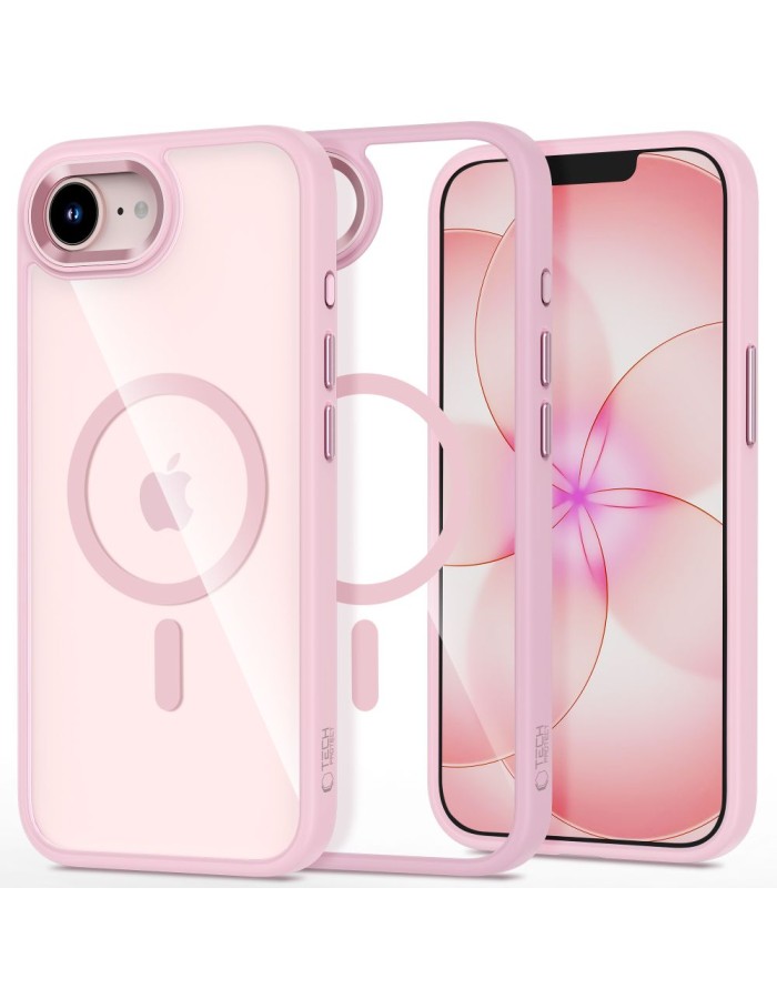 Tech-Protect Magmat MagSafe Case for iPhone 16e / 17e - Transparent Pink Tech-Protect Magmat MagSafe Case for iPhone 16e / 17e - Transparent Pink