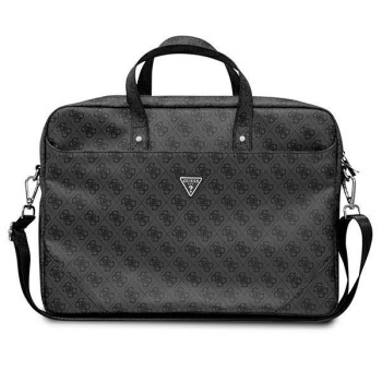 Guess Saffiano 4G Triangle Logo bag for a 16&amp;#39;&amp;#39; laptop - black