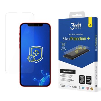 Antibacterial screen protector for iPhone 13 from the 3mk Silver Protection+ series Antibacterial screen protector for iPhone 13 from the 3mk Silver Protection+ series