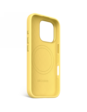 Decoded AntiMicrobial Silicone Backcover with MagSafe for iPhone 16 Pro - Yellow Decoded AntiMicrobial Silicone Backcover with MagSafe for iPhone 16 Pro - Yellow