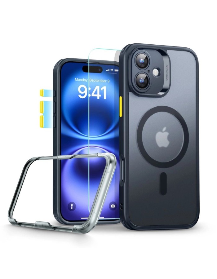 ESR Classic Pro Set Halolock MagSafe case for iPhone 16 - black ESR Classic Pro Set Halolock MagSafe case for iPhone 16 - black
