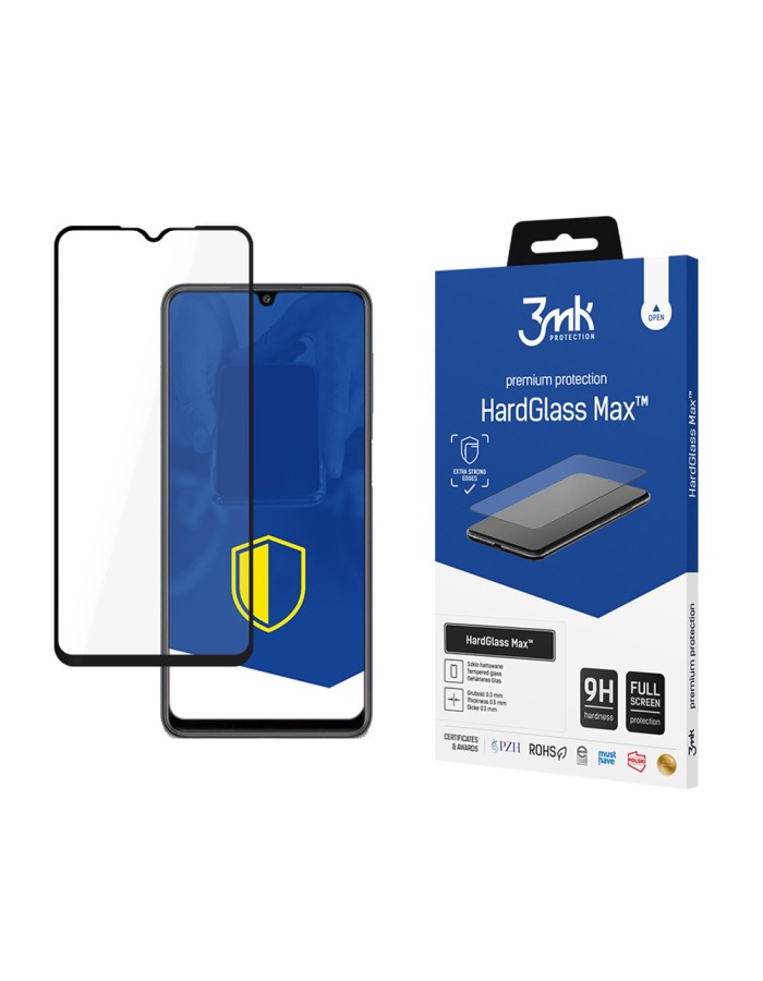 Reinforced full-screen tempered glass 3mk HardGlass Max Black for Samsung Galaxy M22 Reinforced full-screen tempered glass 3mk HardGlass Max Black for Samsung Galaxy M22