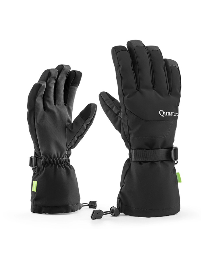Qunature Finger Style Ski Gloves Size L - Black Qunature Finger Style Ski Gloves Size L - Black
