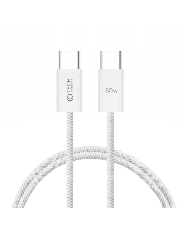 Tech-Protect UltraBoost Classic USB-C / USB-C PD cable 60W 3A 1m - white Tech-Protect UltraBoost Classic USB-C / USB-C PD cable 60W 3A 1m - white