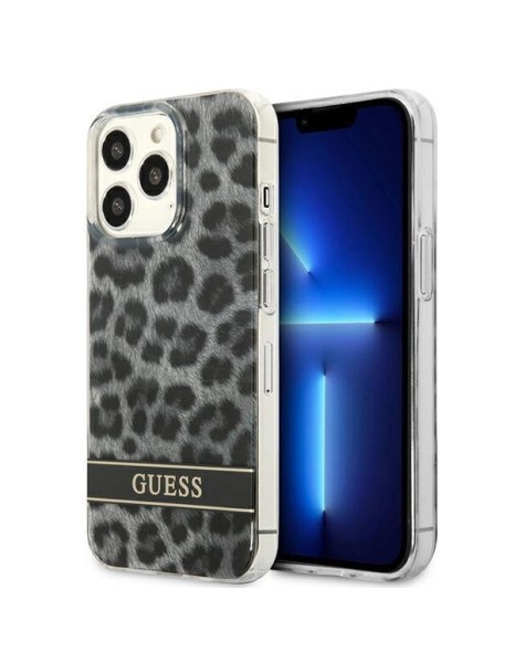 Guess GUHCP13LHSLEOK iPhone 13 Pro / 13 6.1" grey/grey hardcase Leopard