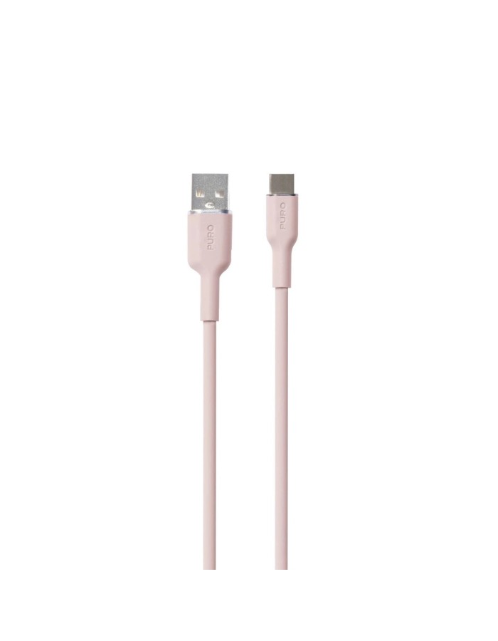 Puro Soft USB-A - USB-C Cable 1.5m - Pink Puro Soft USB-A - USB-C Cable 1.5m - Pink