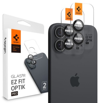Spigen Glass tR EZ Fit Optik Pro Tempered Glass for iPhone 16 / 16 Plus / 17 Camera (2 pcs.) - Black Spigen Glass tR EZ Fit Optik Pro Tempered Glass for iPhone 16 / 16 Plus / 17 Camera (2 pcs.) - Black