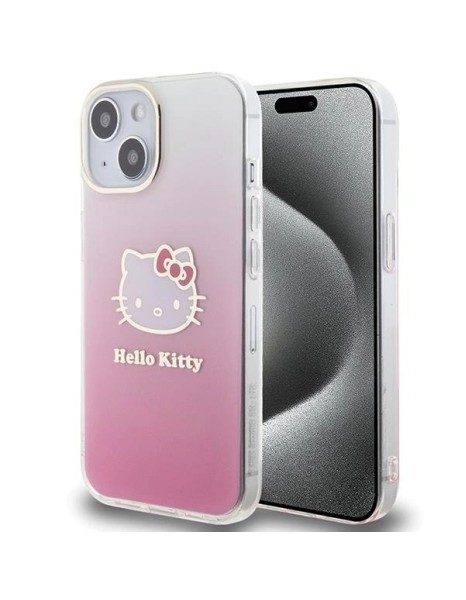 Hello Kitty IML Gradient Electrop Kitty Head case for iPhone 15 - pink Hello Kitty IML Gradient Electrop Kitty Head case for iPhone 15 - pink