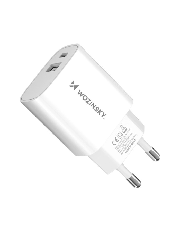 Wozinsky WGWCW USB-A USB-C 20W Wall Charger - White