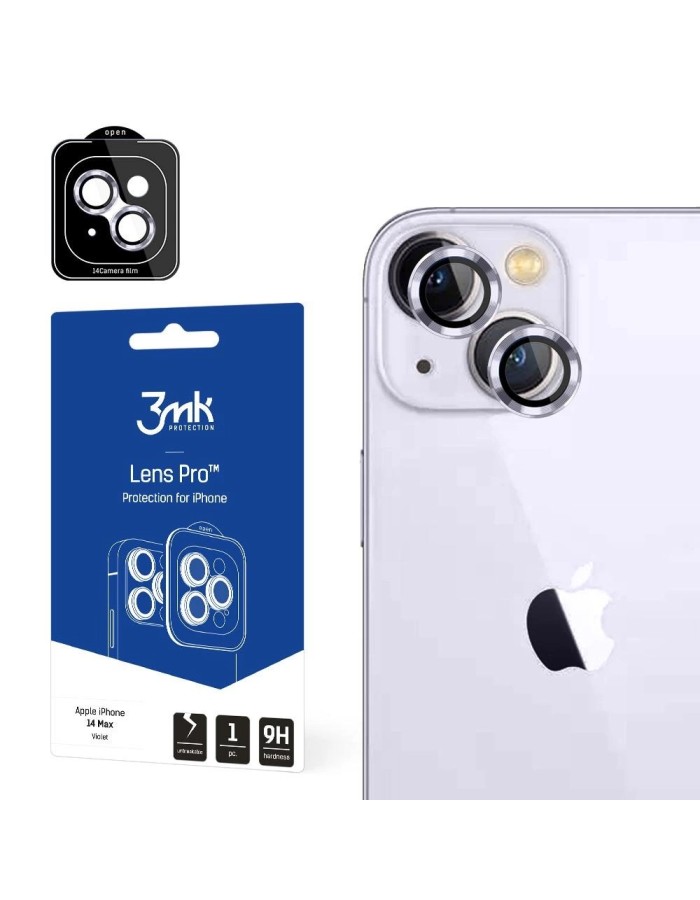 iPhone 14 Plus 9H Camera Glass for 3mk Lens Protection Pro Series Lens - Purple