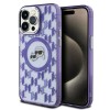 Karl Lagerfeld IML Monogram Karl &amp;amp; Choupette Head MagSafe iPhone 15 Pro Case - Purple