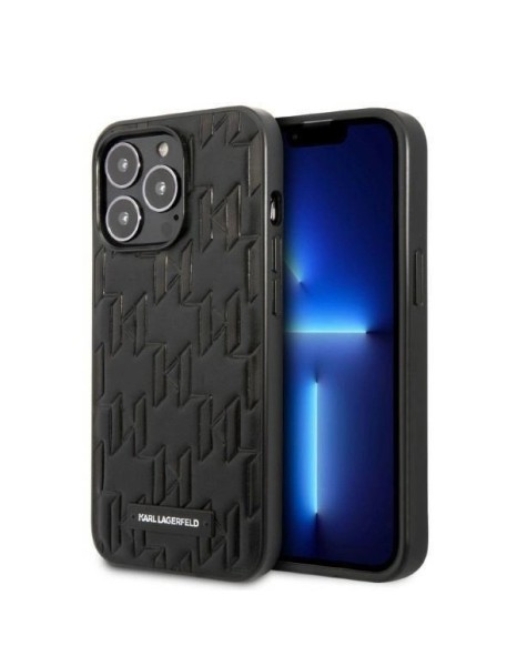 Karl Lagerfeld Monogram Plaque Case for iPhone 13 Pro Max - Black