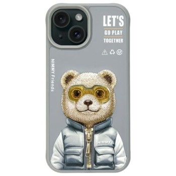 Nimmy Cool&Cute 2.0 Bear Case for iPhone 15 - Gray Nimmy Cool&Cute 2.0 Bear Case for iPhone 15 - Gray