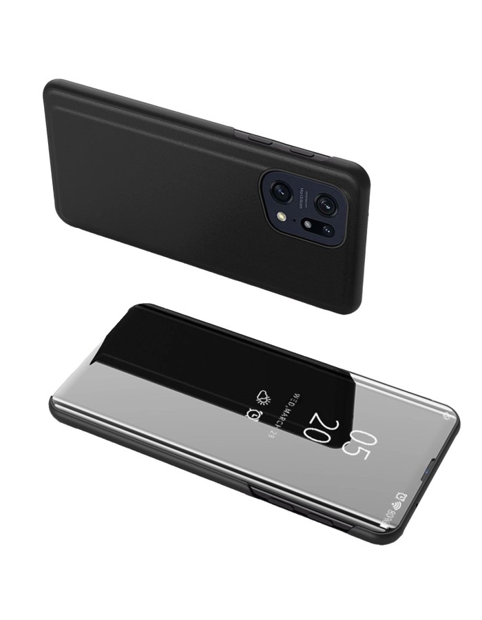 Clear View Case cover for Oppo Find X5 Pro cover with a flap black Clear View Case cover for Oppo Find X5 Pro cover with a flap black