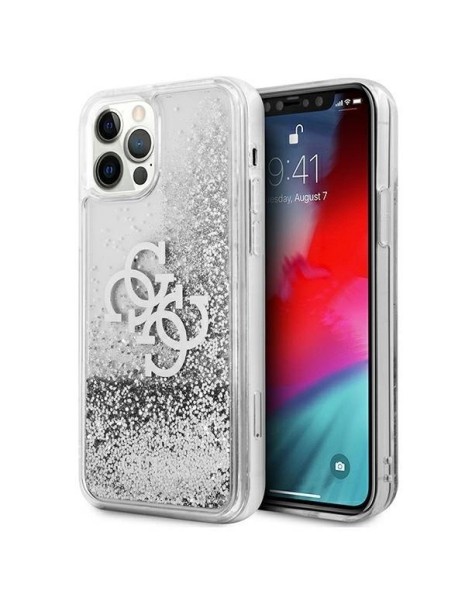 Guess GUHCP12LLG4GSI iPhone 12 Pro Max 6.7" silver/silver hardcase 4G Big Liquid Glitter Guess GUHCP12LLG4GSI iPhone 12 Pro Max 6.7" silver/silver hardcase 4G Big Liquid Glitter