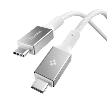 Spigen Essential EB10015CC USB-C / USB-C 100W 150cm Cable - White Spigen Essential EB10015CC USB-C / USB-C 100W 150cm Cable - White