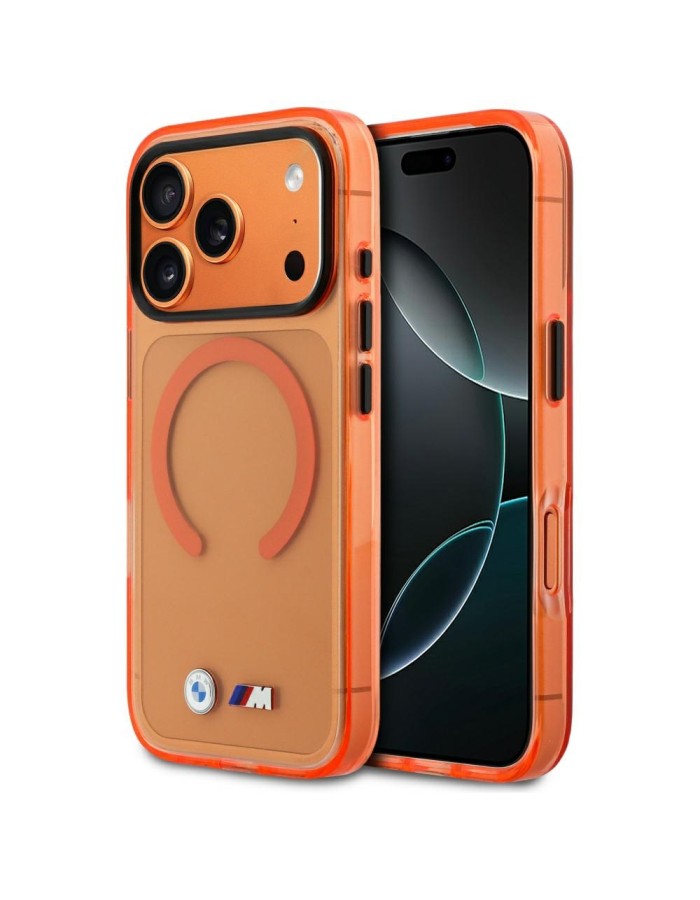 BMW M IML Metal Logos MagSafe Case for iPhone 17 Pro Max - Pro Orange BMW M IML Metal Logos MagSafe Case for iPhone 17 Pro Max - Pro Orange