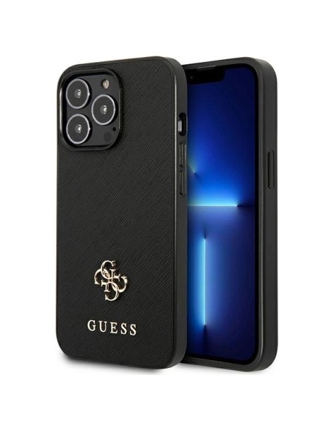 Guess Saffiano 4G Small Metal Logo case for iPhone 13 Pro / 13 6.1" - black
